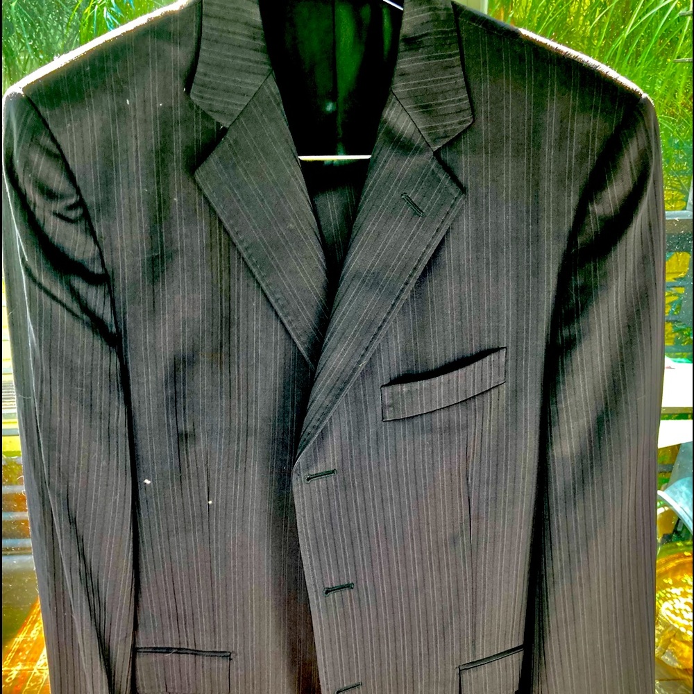 Dolce Gabbana Suit. Pinstripes dark gray black